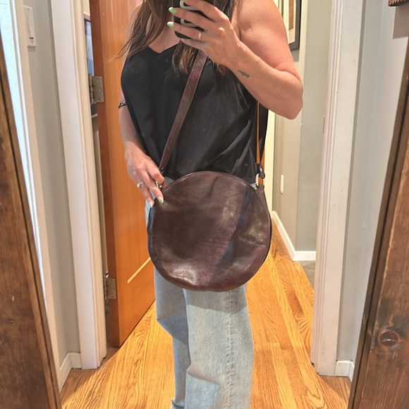 Leather Crossbody Round Bag - Picture 3 of 7